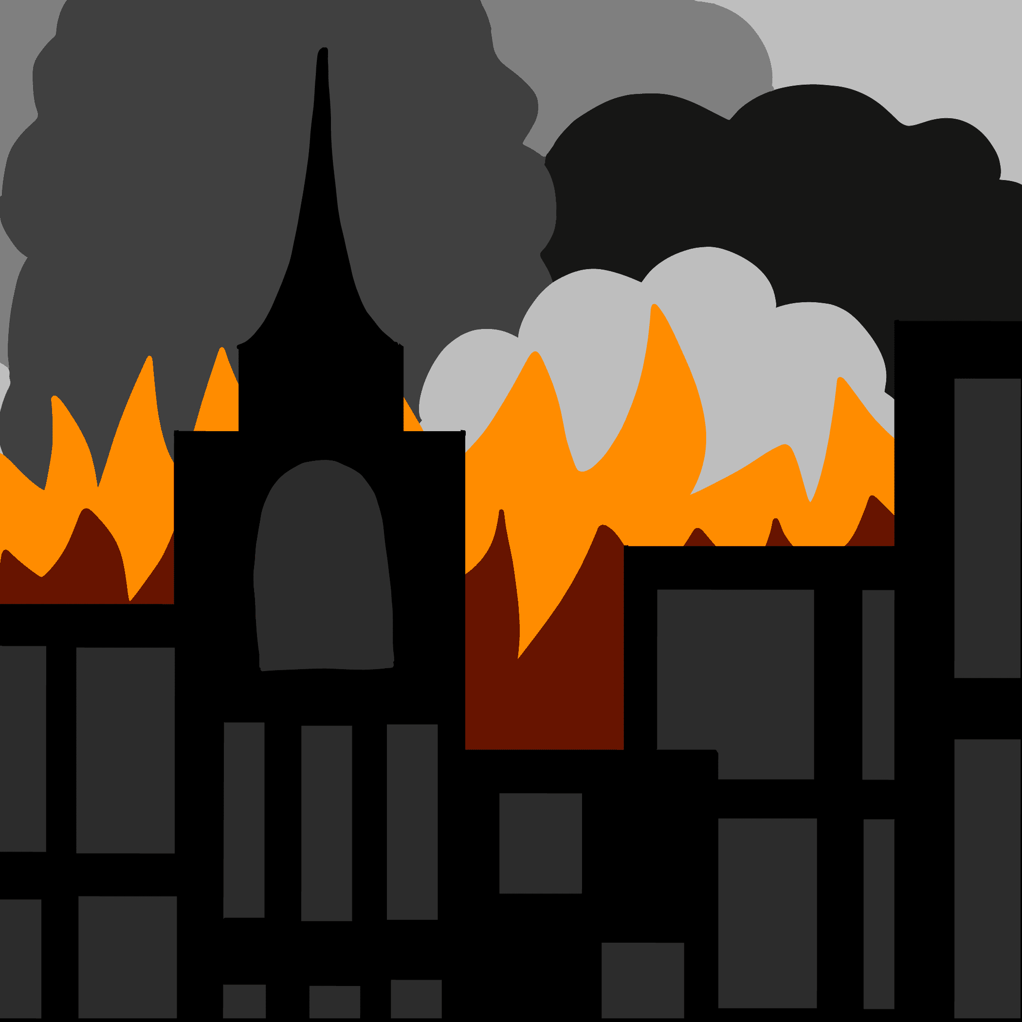 illustration of a city burning